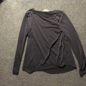 Grey stretchy long sleeve t shirt